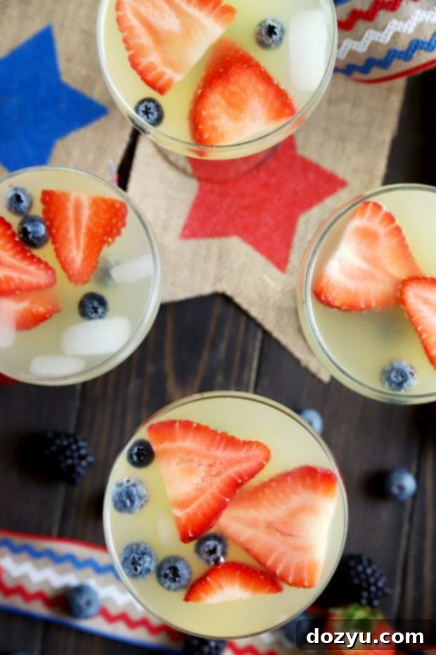 Patriotic Brunch Punch 9 Easy July 4th punch cocktail that's red white and blue, simple to prepare