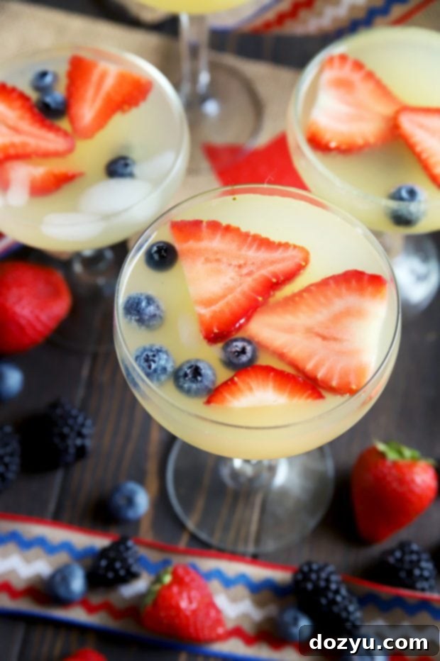 Patriotic Brunch Punch 10 Red white and blue brunch punch for Independence Day, perfect for entertaining