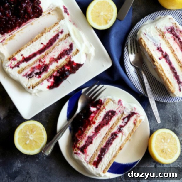 Blackberry lemon icebox cake thumbnail image