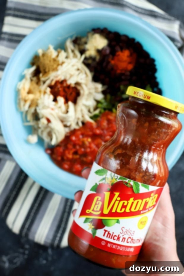 Poblano Chicken Enchilada Empanadas 9 Adding salsa to the filling for empanadas