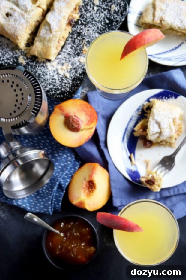 Overhead photograph of brunch spread