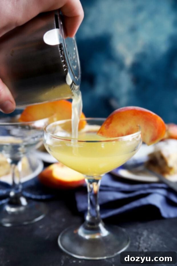 Pouring cocktail from a shaker