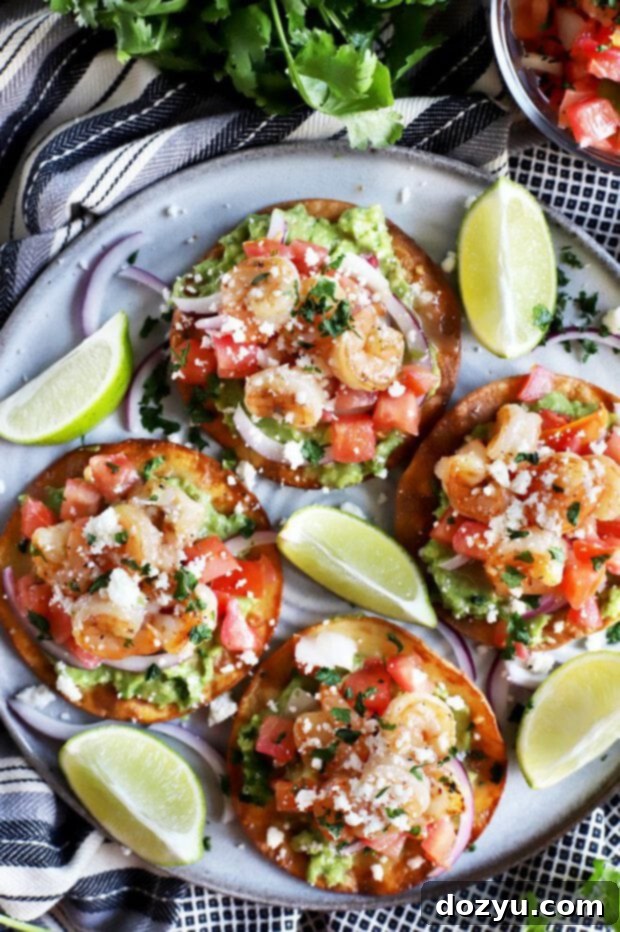 Picture of honey lime shrimp tostadas