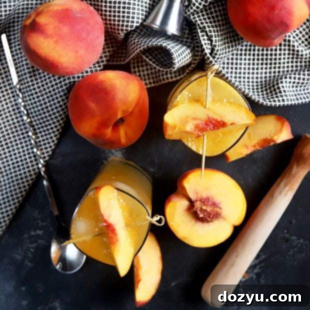 A vibrant Peach Highball Cocktail, ready to be enjoyed