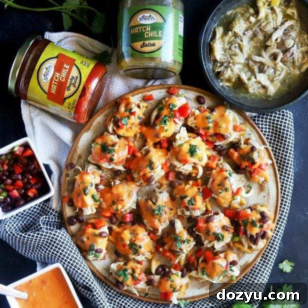 Hatch Green Chile Chicken Nacho Bites 11 Hatch green chile mini chicken nachos thumbnail image