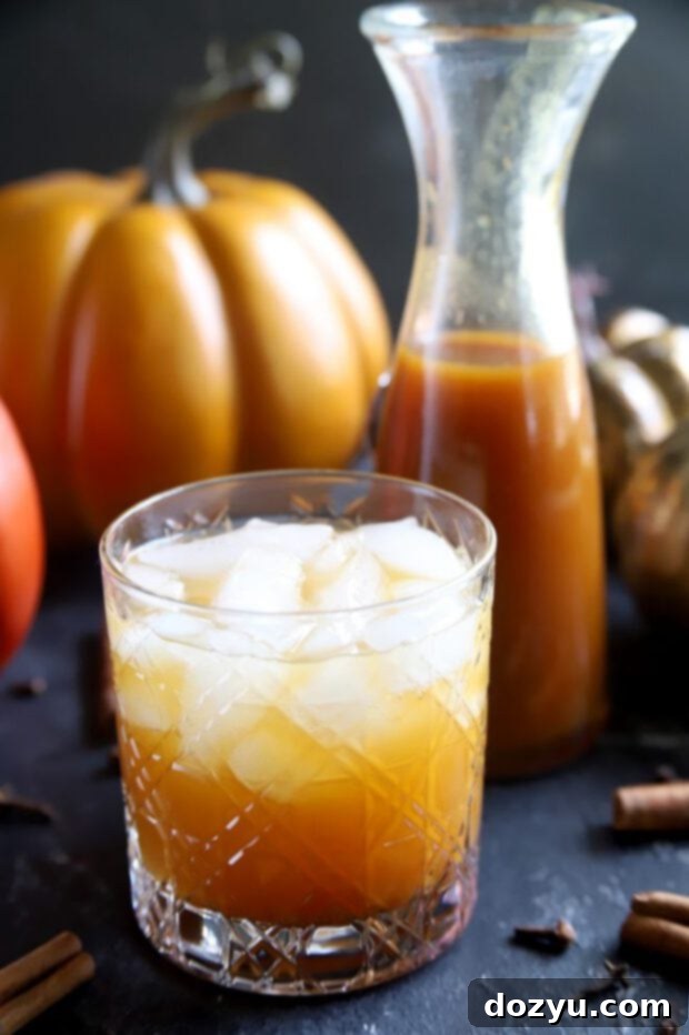 Cozy Pumpkin Spice Syrup 11 Pumpkin cocktail for fall with pumpkins