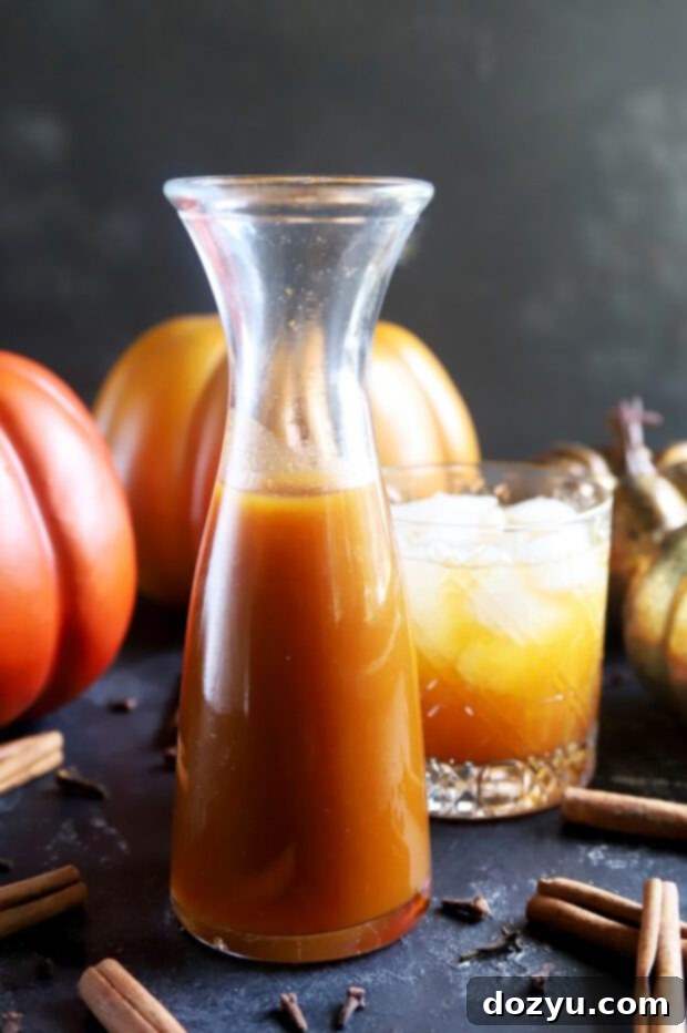 Cozy Pumpkin Spice Syrup 10 Pumpkin syrup and cocktail with pumpkins