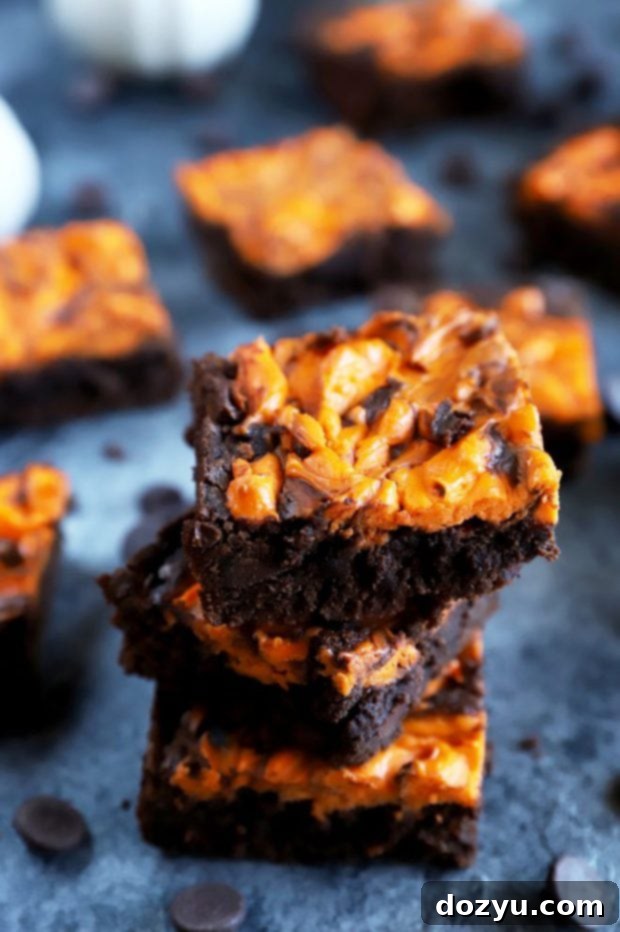 Wicked Halloween Cheesecake Brownies 4 Photo of brownies from the top side