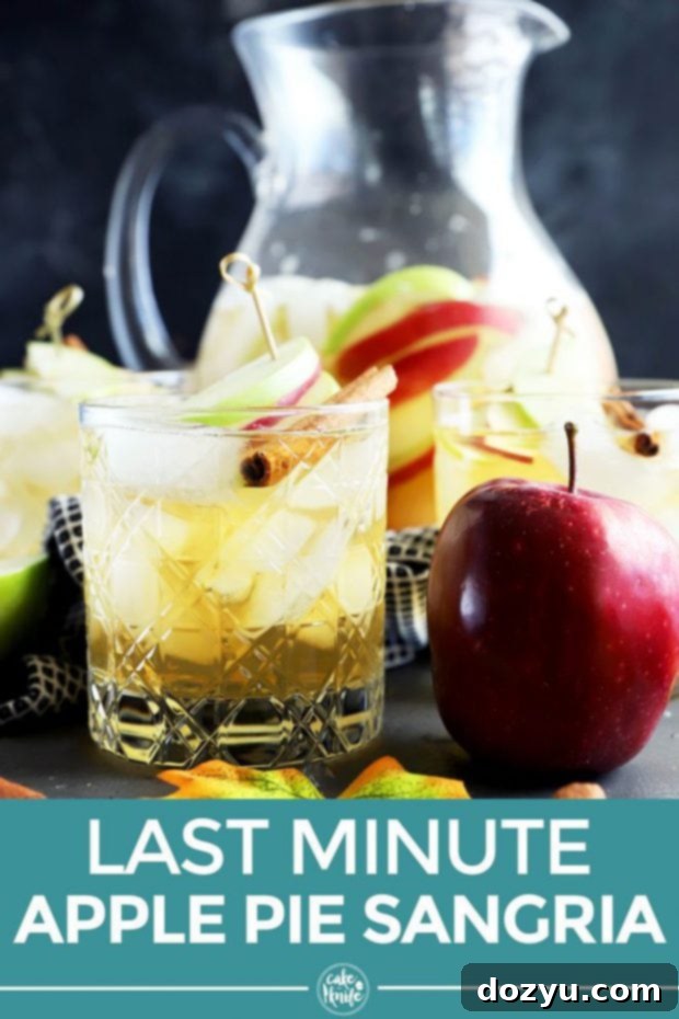 Pinterest image for last minute apple pie sangria