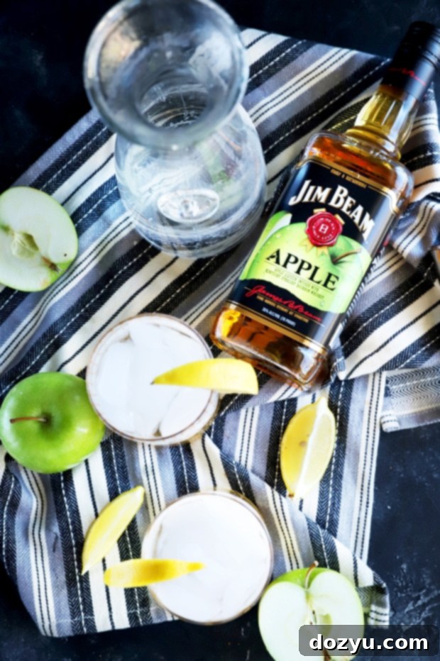 Overhead photo of Jim Beam Apple and Soda cocktails