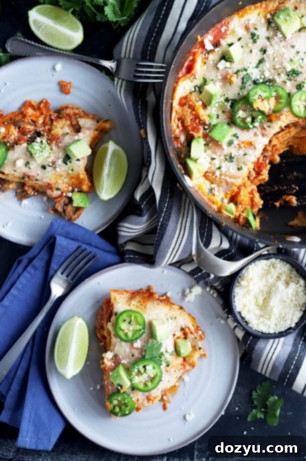 Mexican short rib skillet pie with a rustic presentation