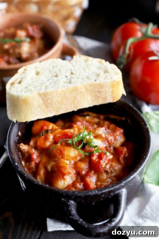 Gnocchi bolognese bake recipe in bowl image