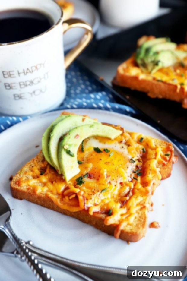 Breakfast egg in a hole picture, golden and inviting