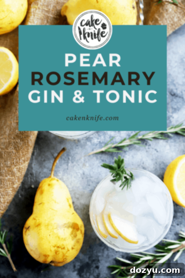 Aromatic Pear Rosemary Gin and Tonic 10 Pinterest-optimized image of Pear Rosemary Gin and Tonic, ready for pinning.