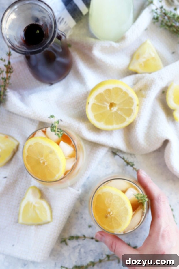 Overhead picture of arnold palmer drinks in glasses