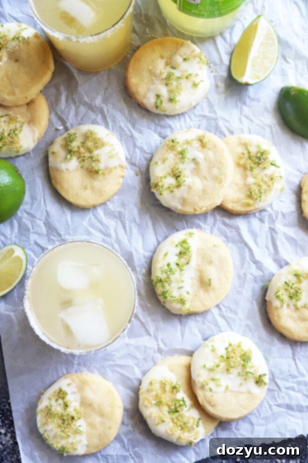 Shortbread margarita cookies with margarita pictures