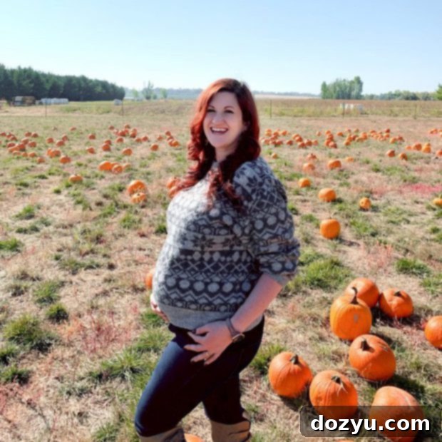 Picture of pregnant me in pumpkin patch