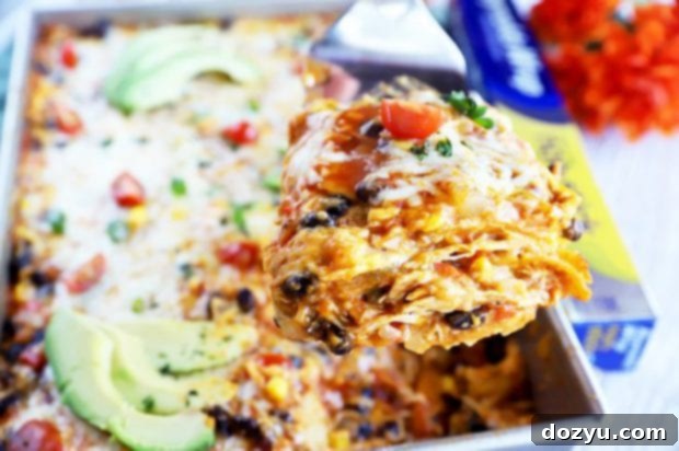 Picture of spatula serving a portion of pumpkin enchilada bake