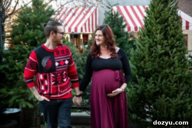 Intimate image of the maternity couple, full of love and anticipation