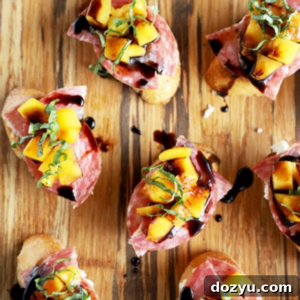 Thumbnail image salami peach ricotta crostini