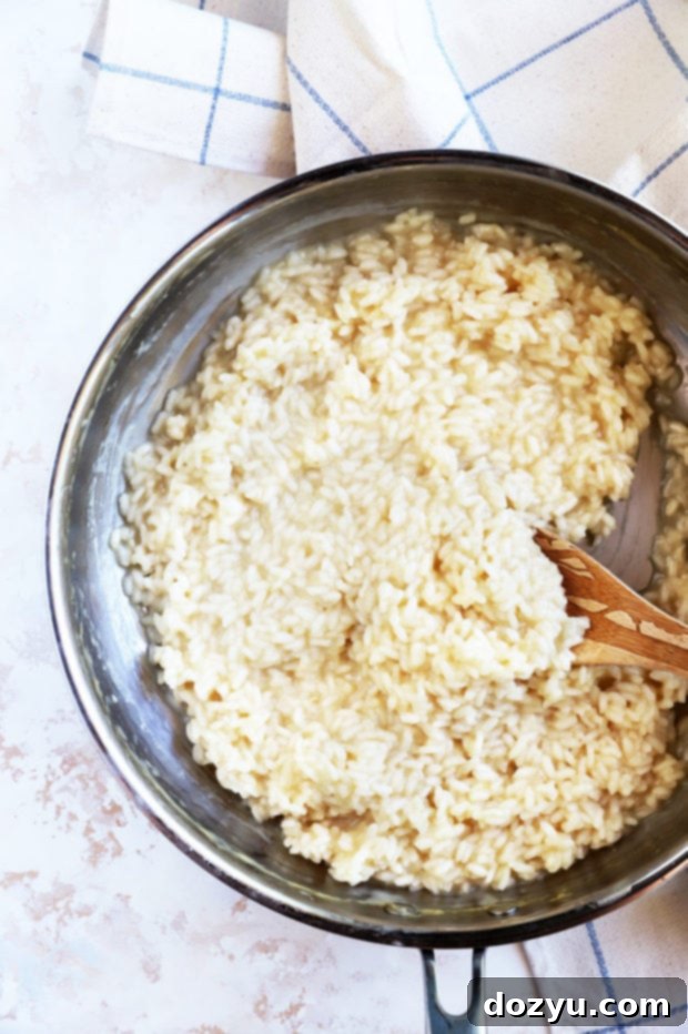 Overhead image of spoon with rice