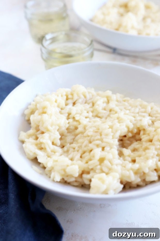 Side image of white rice in a bowl with wine