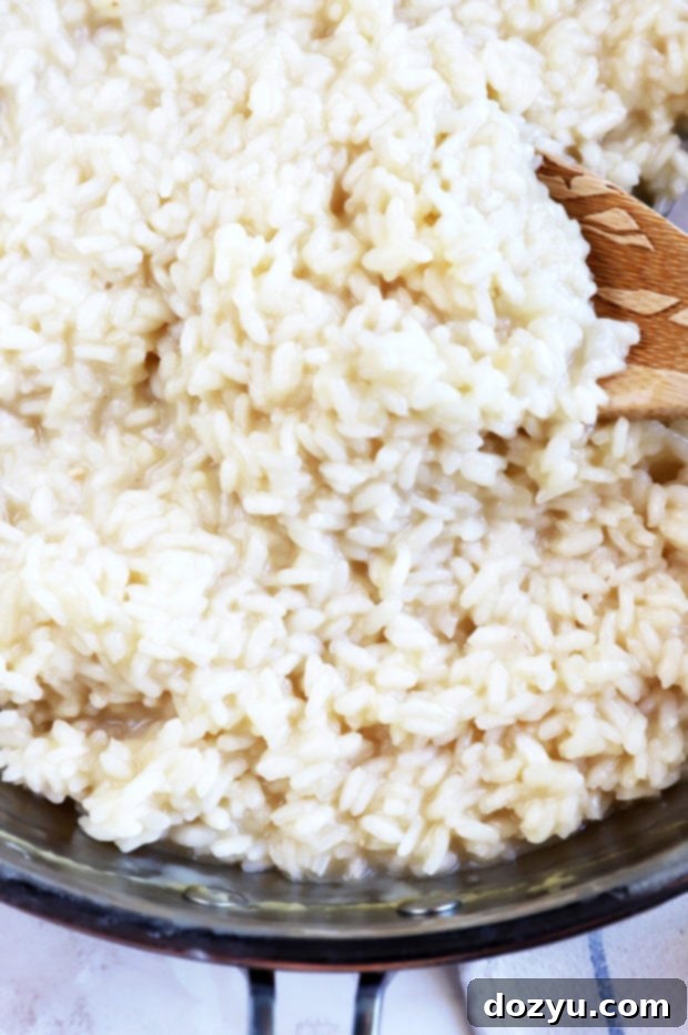 Cooking risotto in a large skillet image