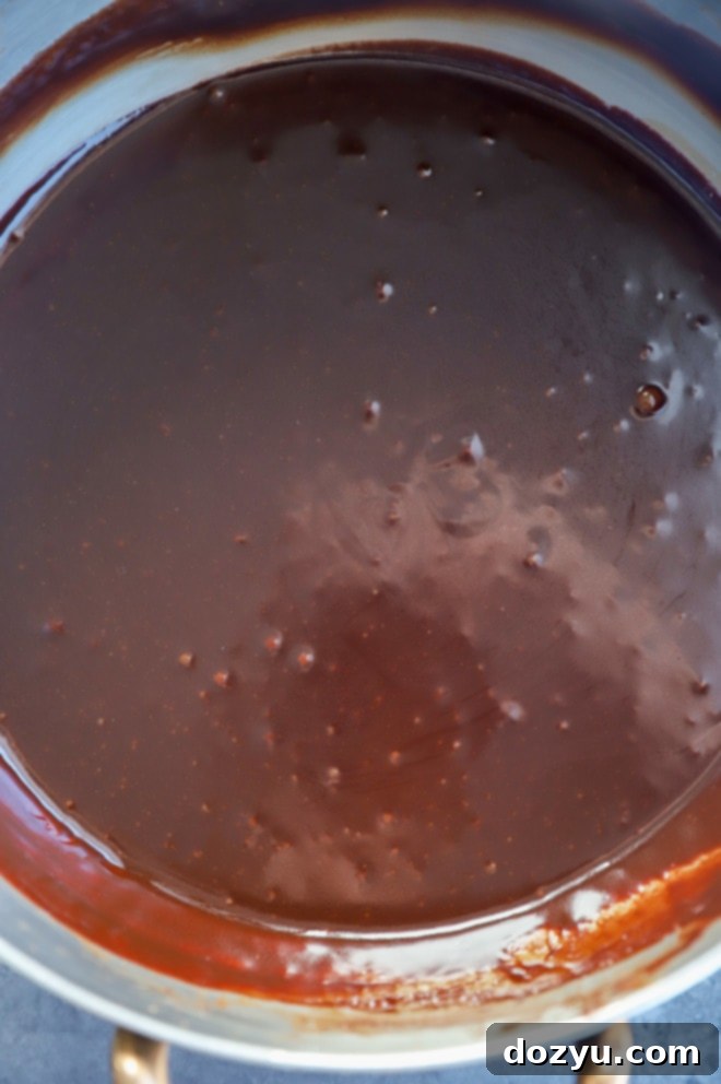 hot fudge sauce in saucepan picture