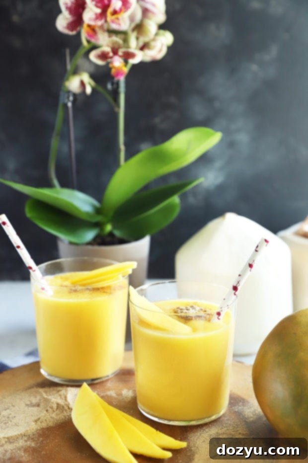 Tropical Mango Coconut Bliss 7 Tropical lassi in glasses image