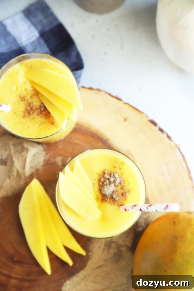 Tropical Mango Coconut Bliss 8 Overhead photo of lassis