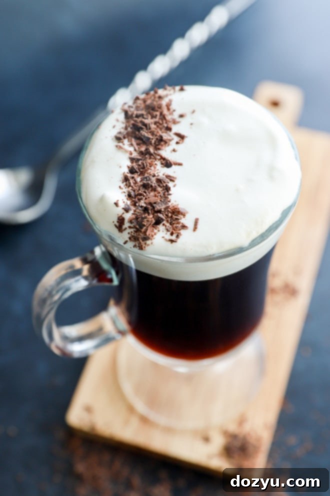 Coffee cocktail with whiskey and sugar