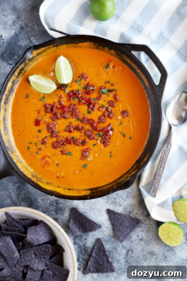 Chorizo Pumpkin Chipotle Queso in a skillet image