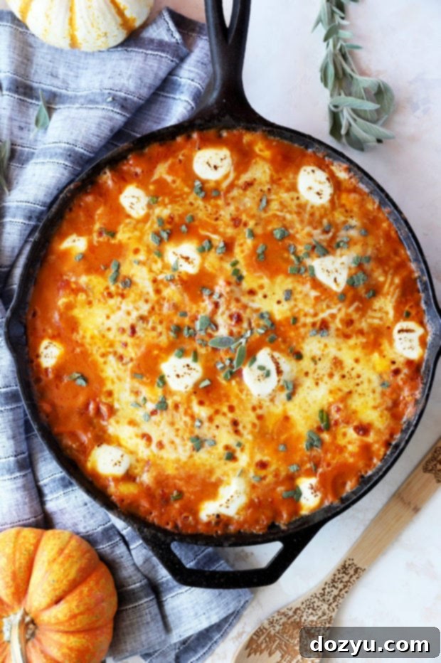 Golden Pumpkin Gnocchi Gratin 2 Gnocchi skillet bake with pumpkin photo