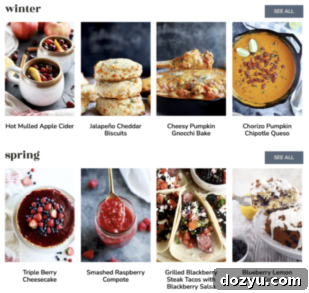 Screenshot of the new seasonal cooking page on Cake 'n Knife, demonstrating filtering options for recipes based on current seasons.