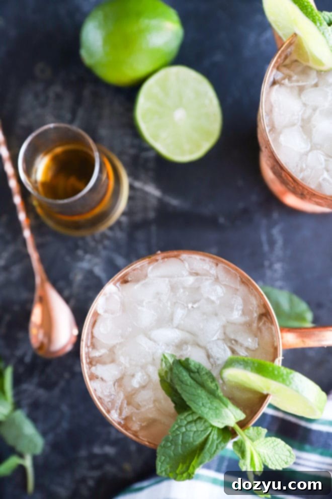 Overhead image of mule cocktail