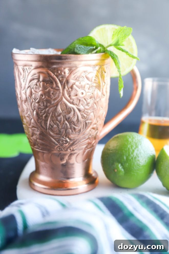 Side photo of moscow mule mug
