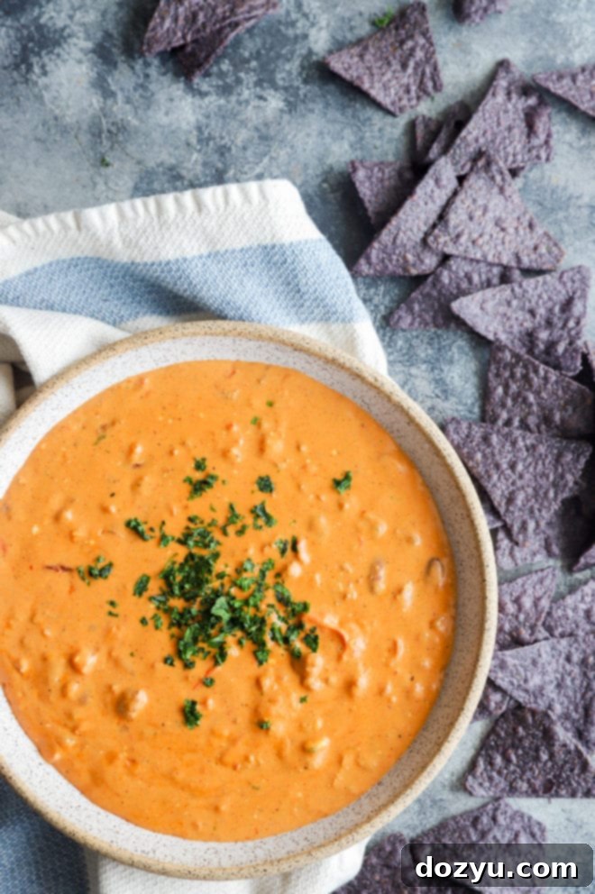 Image of chipotle queso in a bowl with chips