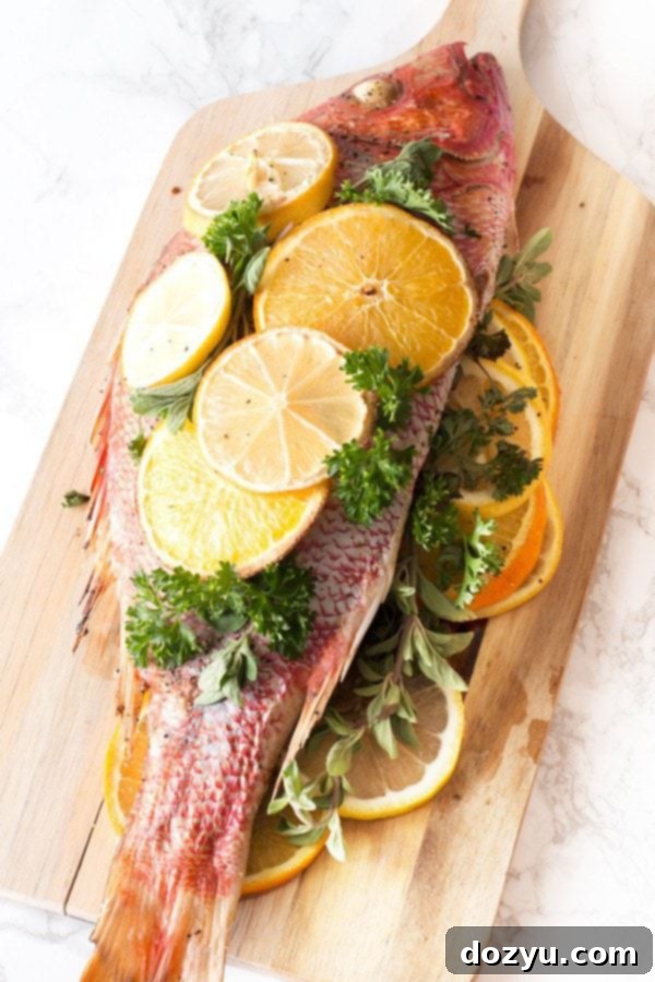 Roasted Citrus & Herb Red Snapper, a delicious and healthy main course