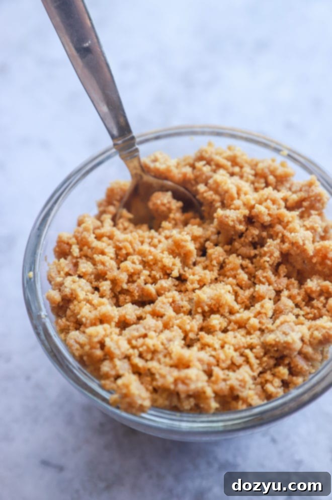 Graham cracker crumble in bowl picture
