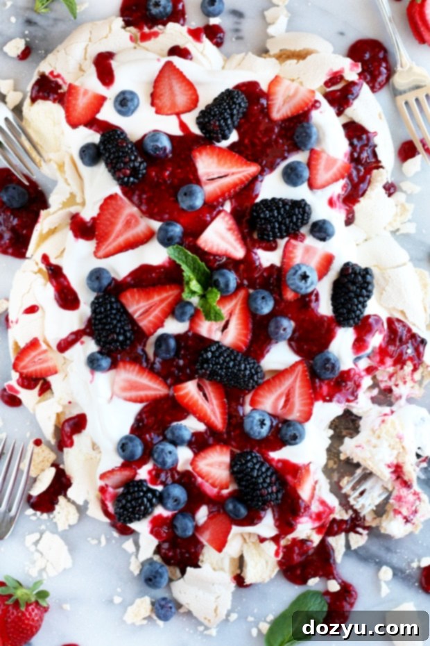 Monthly Digest 7 Smashed Mixed Berry Pavlova