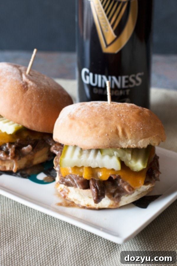 Guinness Braised Short Rib Sliders | cakenknife.com