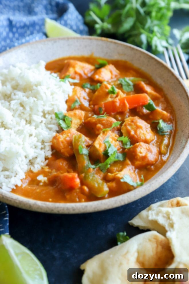 Side photo of pumpkin chicken curry