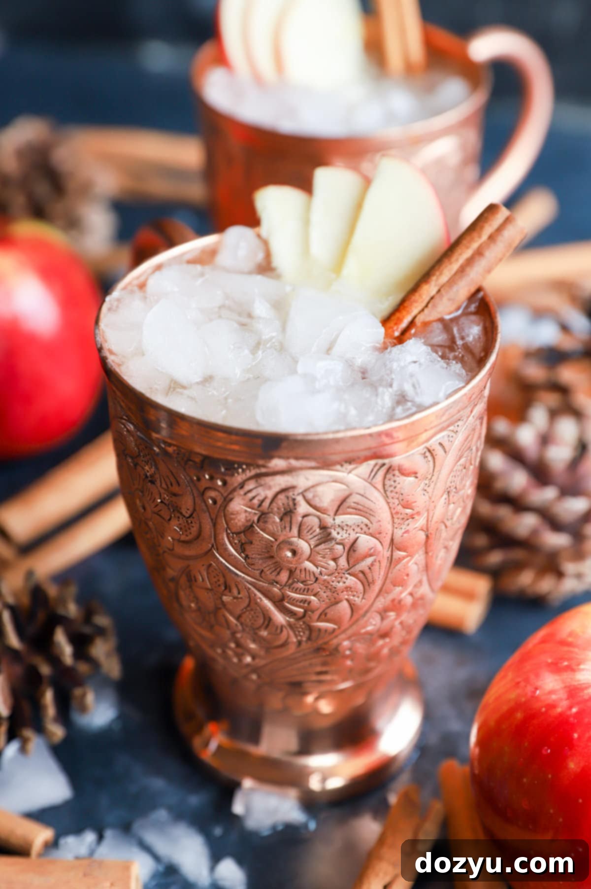 photo of apple cider mule in copper mug