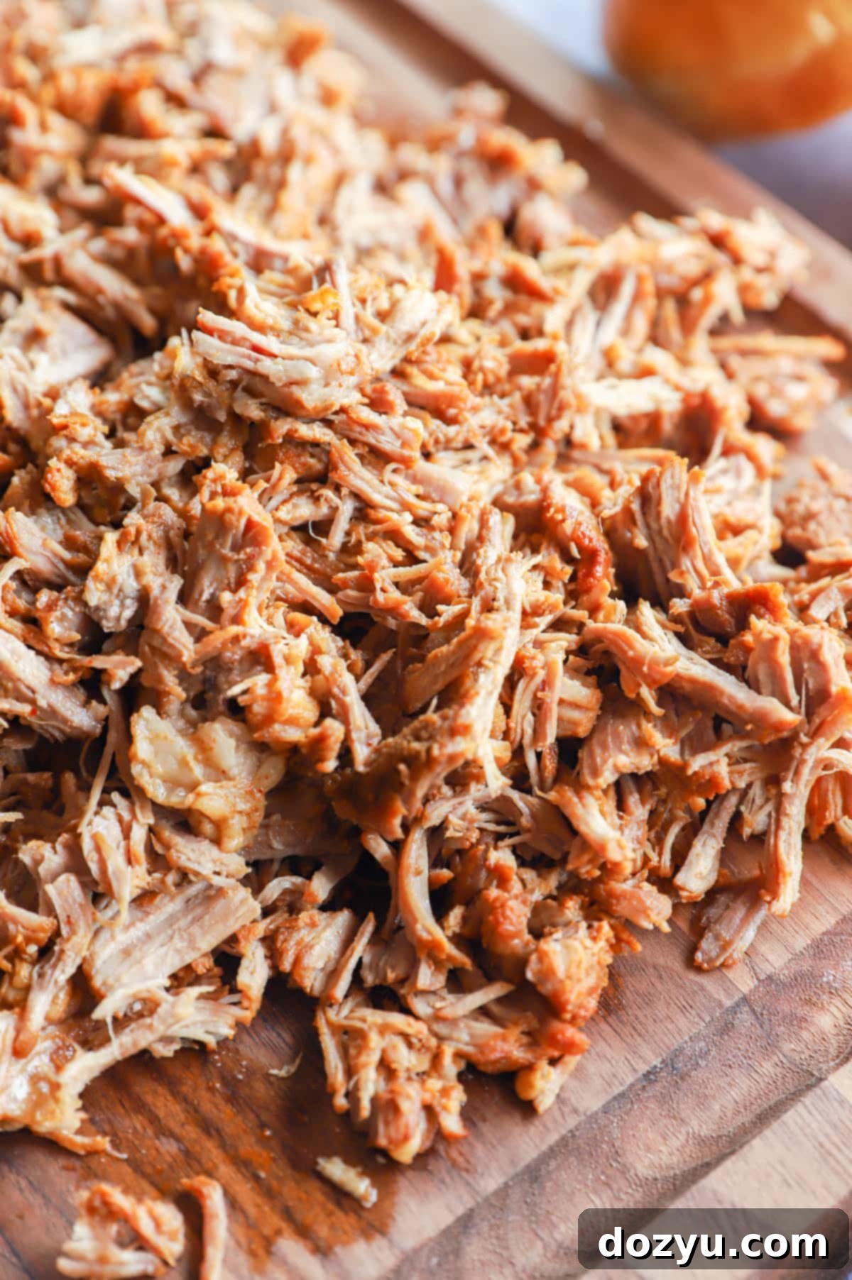 Pulled pork on a cutting board image