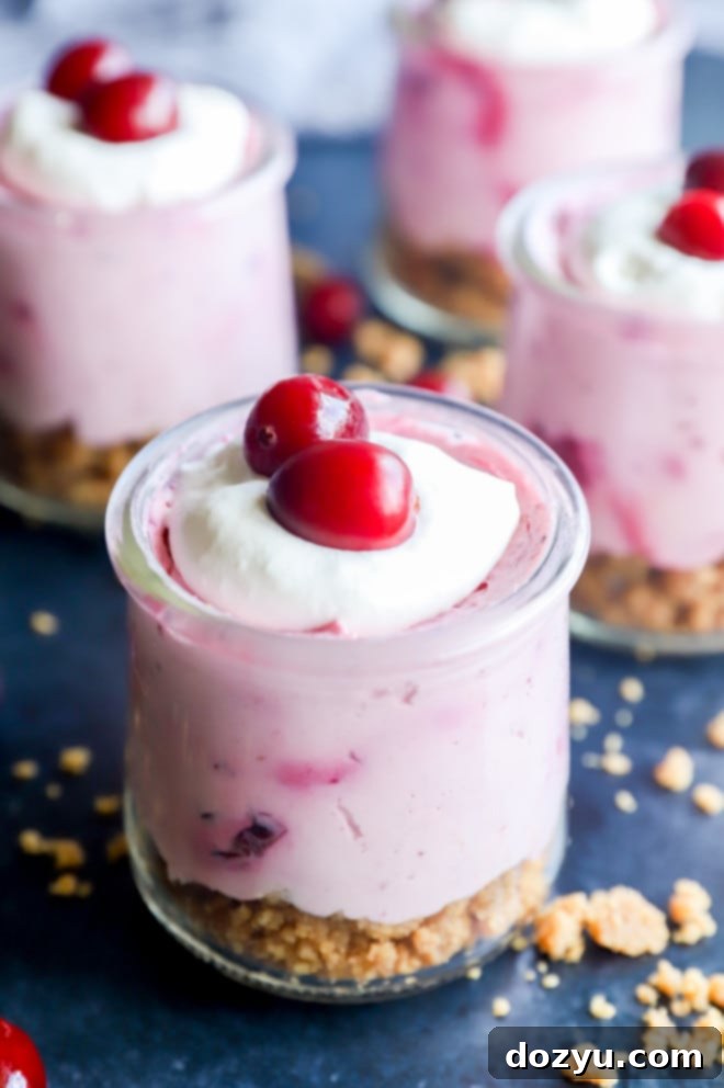 cranberry cheesecake mousse cups