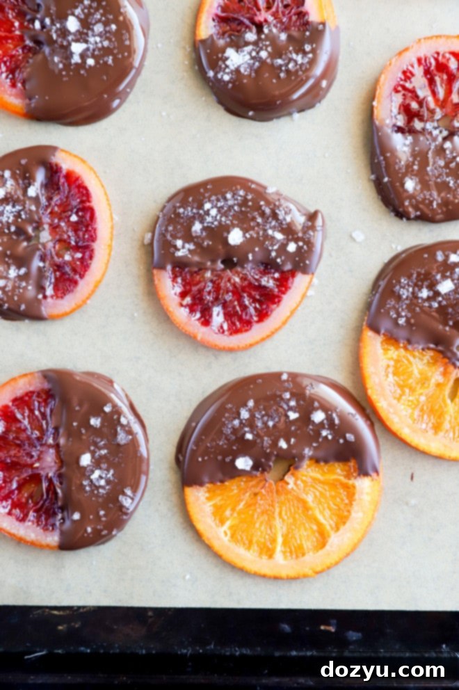 Holiday candy to make for gifting, featuring chocolate dipped candied orange slices
