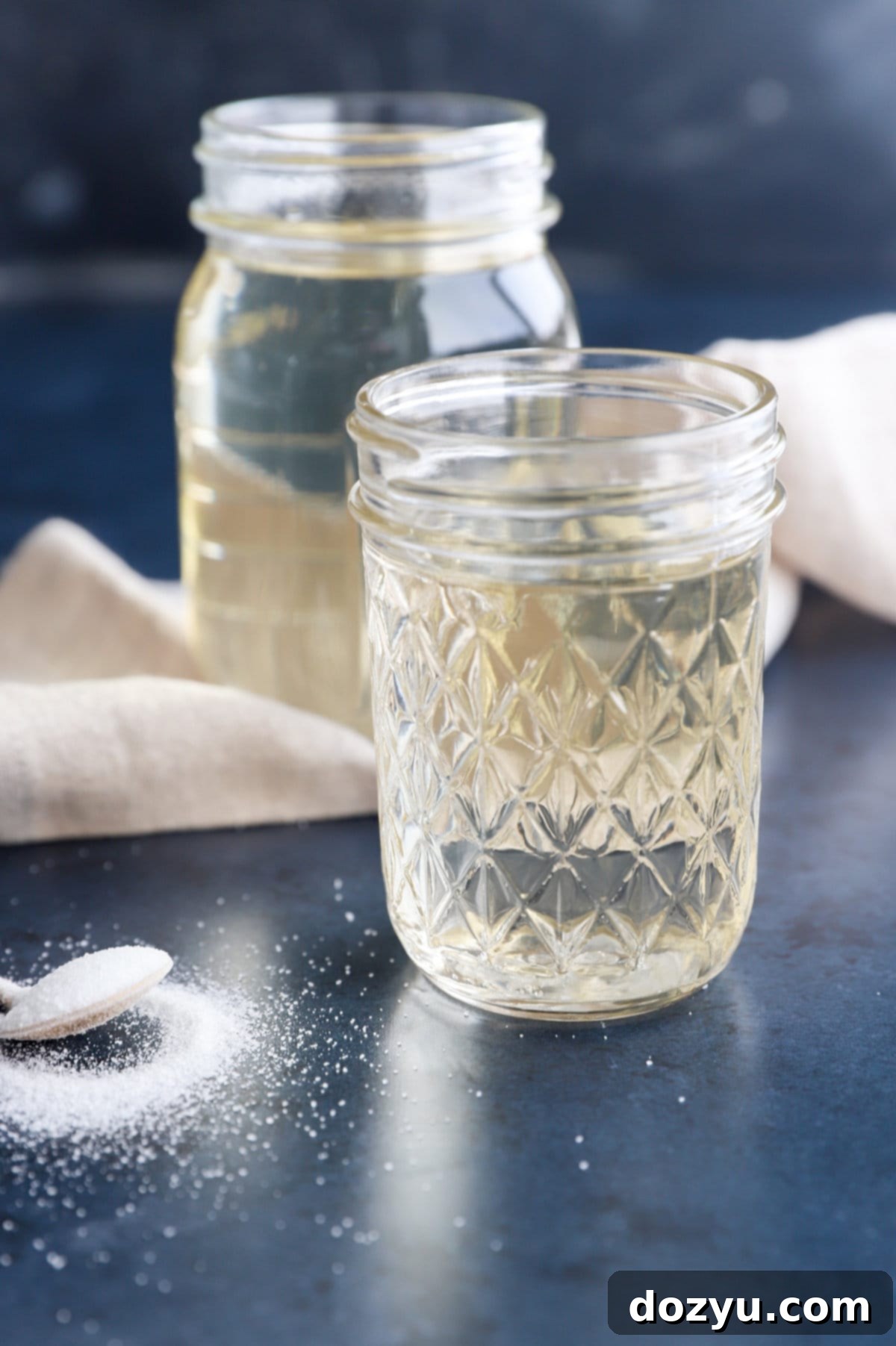 Simple syrup recipe image in bottles