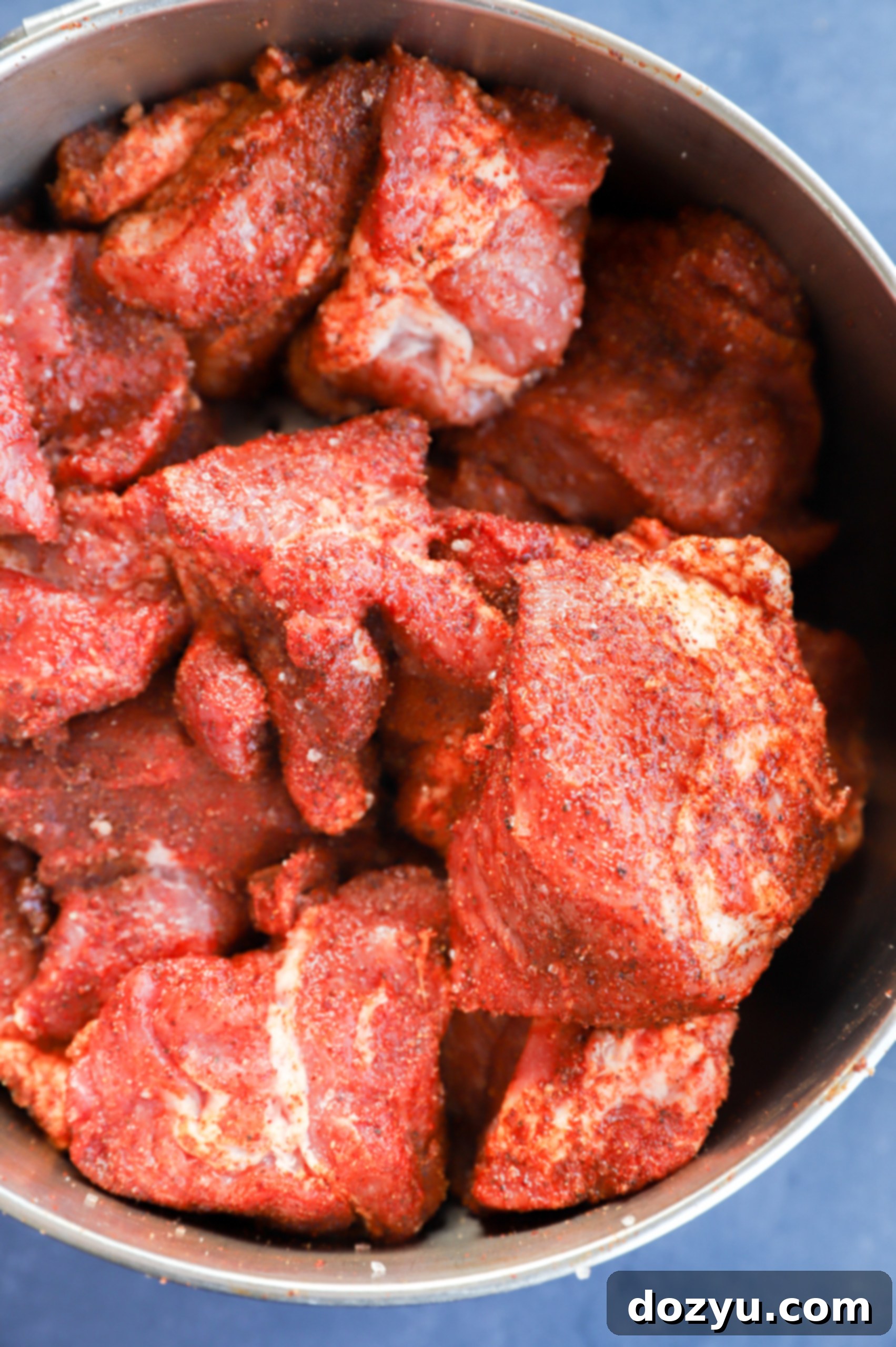 Image for pork chunks with homemade seasoning on them