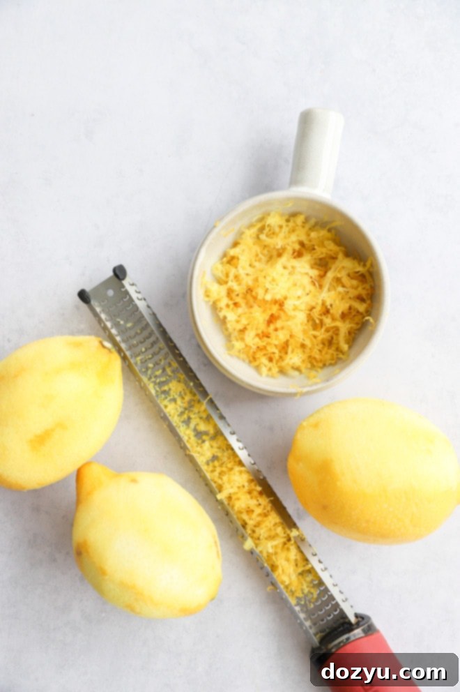 Zesting lemons picture