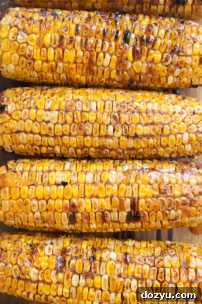 Corn brushed with butter mixture